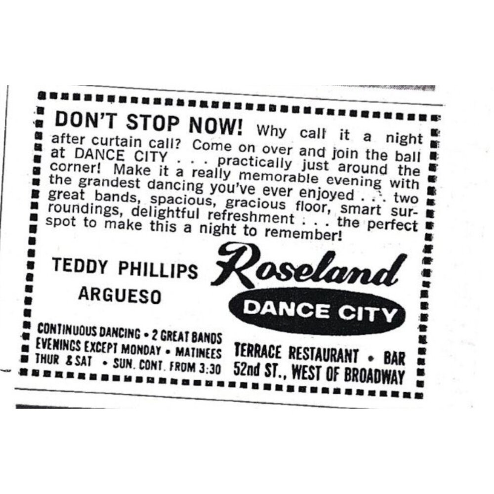 Vintage Dance City Roseland Flyer Advertisement 1960s Vintage Print Ad  NYC